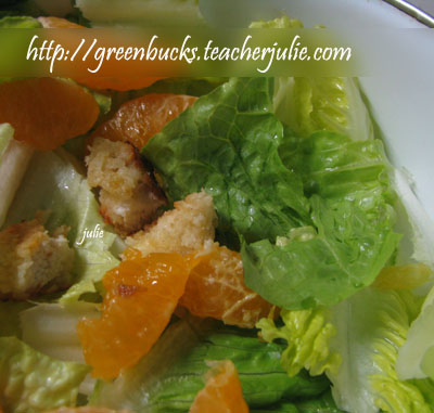 green salad with orange slices 